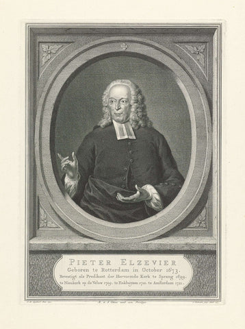 Portrait of Pieter Elzevier, Jacob Houbraken, 1753 Canvas Print