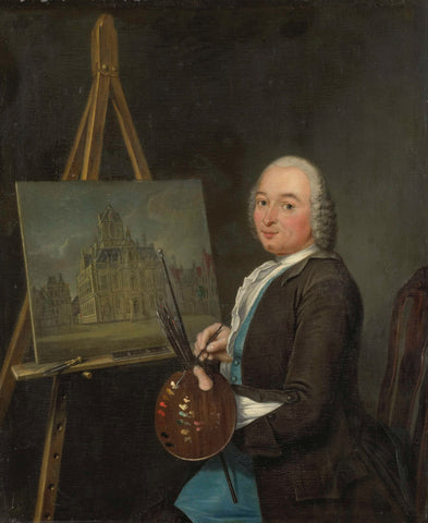 Portrait of Jan ten Compe, Painter and Art Dealer in Amsterdam, Tibout Regters, 1751 Canvas Print