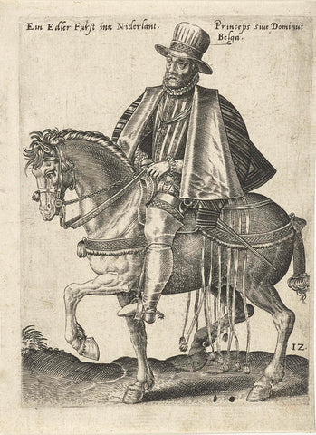 Dutch prince on horseback, Abraham de Bruyn (attributed to), 1577 Canvas Print