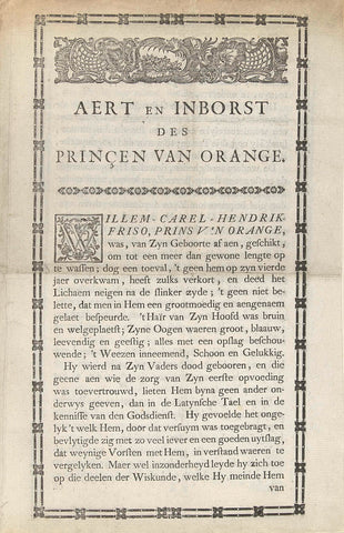 Pamflet op Willem IV bij zijn overlijden, 1751, Anthoni de Groot & Zoonen, 1751 Canvas Print