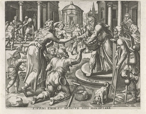 Food of the hungry, Pieter Nagel, in or before 1571 Canvas Print