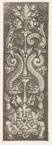 Ornament met vijfogig fantasiewezen, Monogrammist AC (16e eeuw) (attributed to), 1520 - 1562 Canvas Print