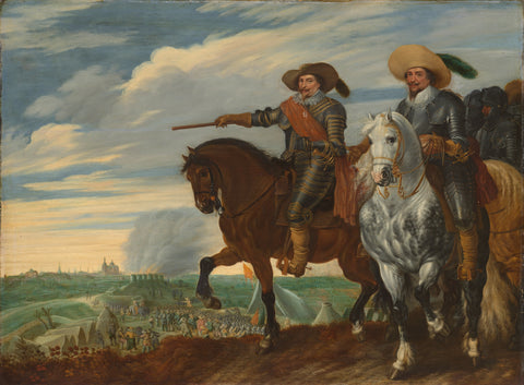 Frederick Henry and Ernst Casimir of Nassau-Dietz at the Siege of ’s Hertogenbosch, Pauwels van Hillegaert, c. 1629 - c. 1635 Canvas Print