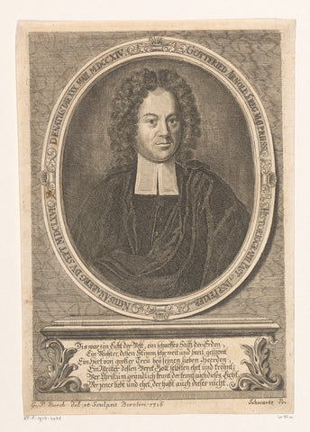 Portrait of Gottfried Arnold, Georg Paul Busch, 1716 Canvas Print