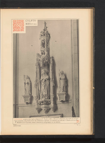 Sculptures in the Sint-Waltrudiskerk in Bergen, anonymous, c. 1881 - in or before 1889 Canvas Print