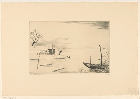 Boerderij in een winterlandschap, Lodewijk Schelfhout, 1931 Canvas Print