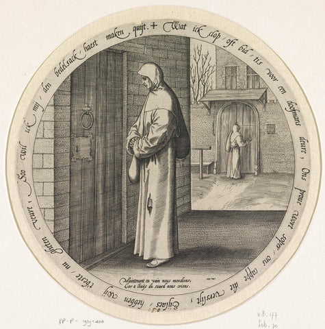 One begs for nothing at the door of the deaf, Johannes Wierix, 1566 - 1570 Canvas Print