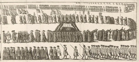 Funeral procession of William IV (right-hand leaf), 1752, Iven Besoet, 1752 Canvas Print