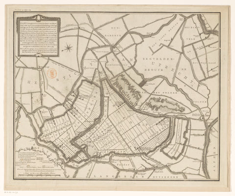 Map with a concept for the diking and reclamation of the Nieuwkoopse Plassen, Leonardus Schenk Jansz, 1791 Canvas Print