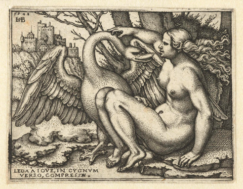 Leda and the Swan, Hans Sebald Beham, 1548 Canvas Print