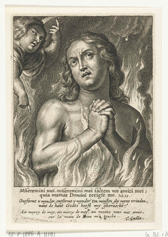 Soul in purgatory prays for mercy, Schelte Adamsz. Bolswert, 1596 - 1678 Canvas Print