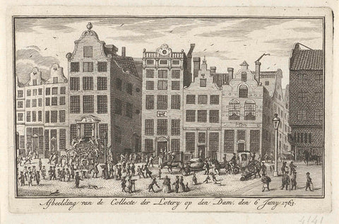 Collection of the Lottery on Dam Square, 1763, anonymous, 1763 - 1764 Canvas Print