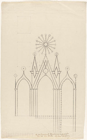 Design for illuminatie at the house of mayor Hasselaer in Amsterdam, 1788, Hendrik G. van Raan, 1788 Canvas Print