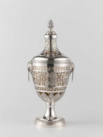 Chestnut vase with gilded silver interior wall, visible through the openwork parts, Francois Marcus Simons, 1804 Canvas Print