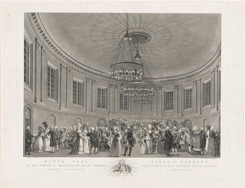 Concert hall in Felix Meritis, 1791, Noach van der Meer (II), 1791 Canvas Print