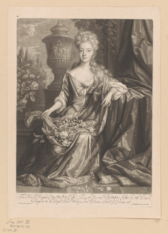 Portrait of Constantia Smithson, John Smith (printmaker/ publisher), 1662 - 1742 Canvas Print