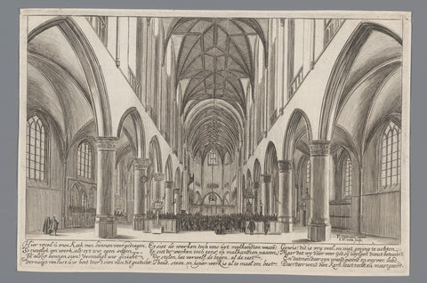 Interieur van de Sint-Bavokerk in Haarlem, Jan van de Velde (II), 1628 Canvas Print