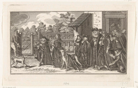 Funeral of the dog of Schout Bondt, 1634, anonymous, 1707 - 1710 Canvas Print