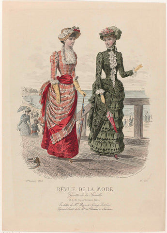 Revue de la Mode, Gazette de la Famille, dimanche 5 août 1883, 12e annéee, No. 605: Toilettes de M.me Bazin (...), A. Chaillot, 1883 Canvas Print