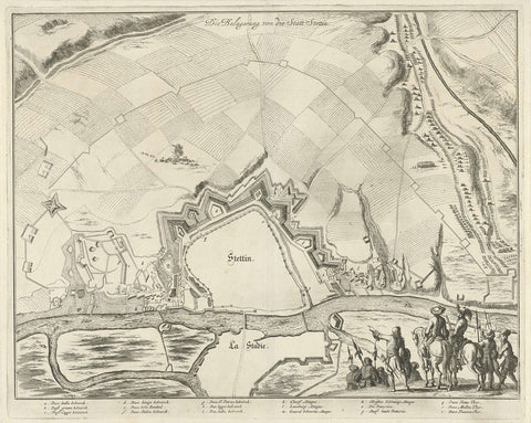 Siege of Stettin, 1677, Jan Luyken, 1683 Canvas Print