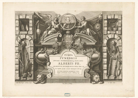 Titelblad voor de prentserie van de begrafenis van aartshertog Albrecht, 1622, Cornelis Galle (I), 1623 Canvas Print