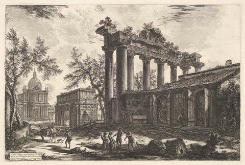 Temple of Saturn to Rome, Giovanni Battista Piranesi, 1748 - 1778 Canvas Print