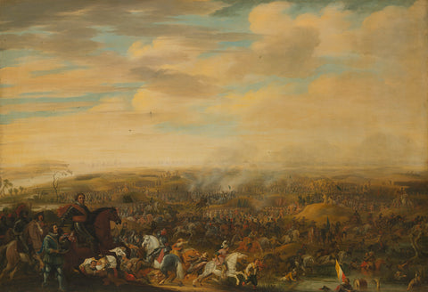 Prince Maurice at the Battle of Nieuwpoort, 2 July 1600, Pauwels van Hillegaert, c. 1632 - c. 1640 Canvas Print