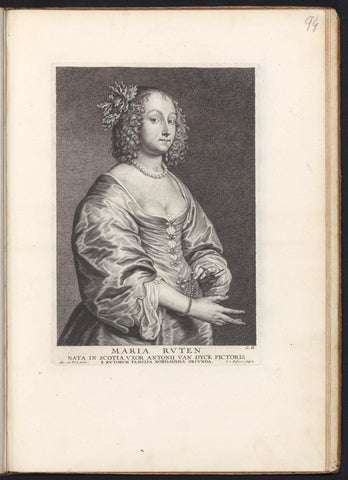 Portret van Maria Ruthven, Schelte Adamsz. Bolswert, 1645 - 1646 Canvas Print