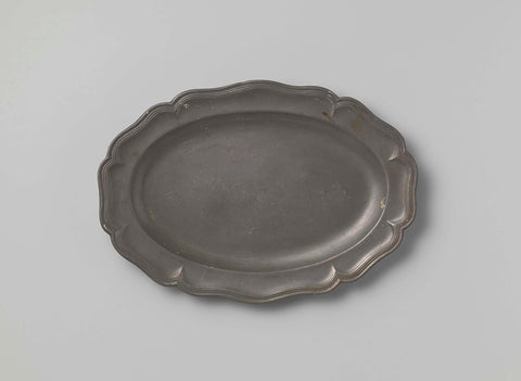 Oval dish with scalloped edge, Carolus Theodorus de Ruijr (attributed to), c. 1770 - 1795 Canvas Print