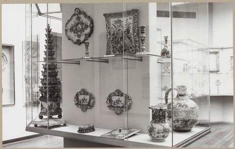 Display cases with ceramic objects, 1962 Canvas Print