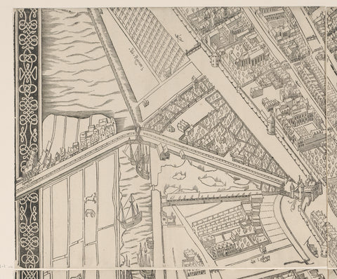 Map of Amsterdam, 1544 (seventh part), Cornelis Anthonisz., c. 1557 Canvas Print