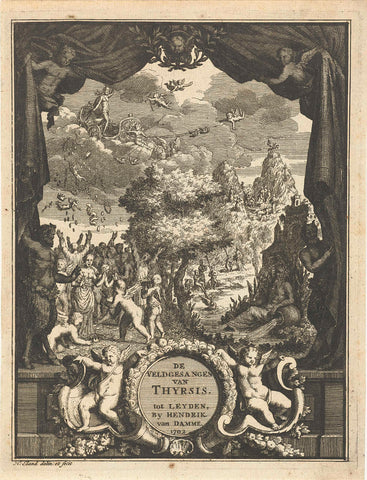 Title page for De Veldgezangen van Thyrsis, by Willem Mylius, Leiden, 1705, Hendrik Elandt, 1702 Canvas Print