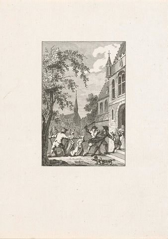 Mistreatment of reformed people at Vaals, 1764, Reinier Vinkeles (I), 1780 - 1795 Canvas Print