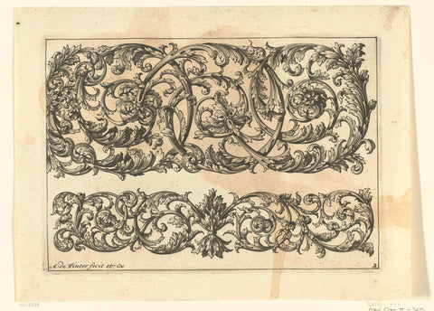 Two friezes of leaf vines, Anthonie de Winter, c. 1690 - c. 1700 Canvas Print