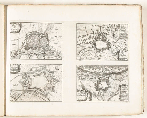 Maps of Arras, Béthune and Hesdin, ca. 1702, Monogrammist DB (etcher 18th century), 1702 - 1703 Canvas Print