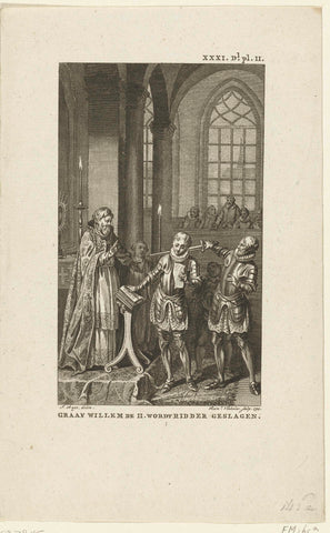 Count William II knighted, 1248, Reinier Vinkeles (I), 1794 Canvas Print