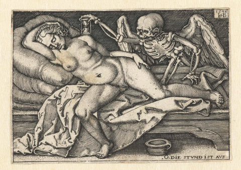 Dead and Sleeping Young Woman, Hans Sebald Beham, 1548 Canvas Print