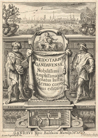 Salomon and Theophrastus, Cornelis van Caukercken, 1663 Canvas Print