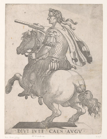 Emperor Julius Caesar on horseback, Antonio Tempesta, 1600 - 1630 Canvas Print