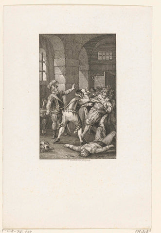 Murder on Floris V, 1296, Reinier Vinkeles (I), 1751 - 1816 Canvas Print