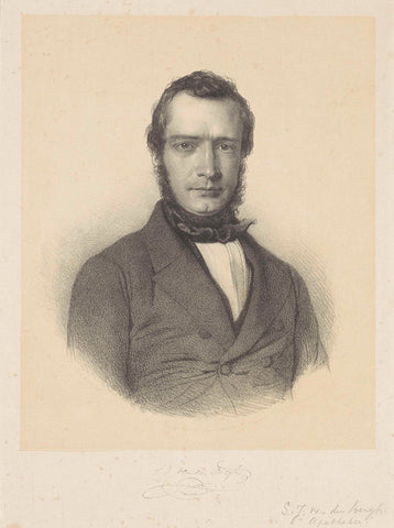 Portrait of Samuel Johannes van den Bergh, Adrianus Johannes Ehnle, 1852 Canvas Print