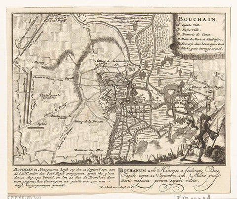 Siege of Bouchain, 1711, Pieter Schenk (I), 1711 Canvas Print