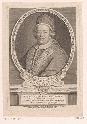 Portrait of Innocent XIII, Etienne Desrochers, c. 1726 Canvas Print