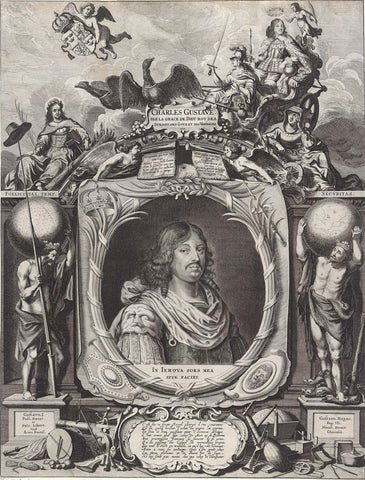 Portrait of King Charles Gustav of Sweden, Pieter Nolpe, 1654 - 1660 Canvas Print