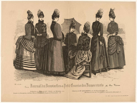 Journal des Demoiselles et Petit Courrier des Dames Réunis, ca. 1885, No. 1084 bis: Confections de Modes (...), anonymous, c. 1885 Canvas Print