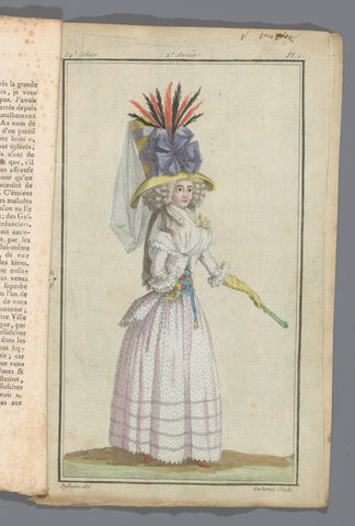 Magasin des Modes Nouvelles Françaises et Anglaises, 20 October 1787, 34th notebook, 2nd year, Pl. 1, A.B. Duhamel, 1787 Canvas Print