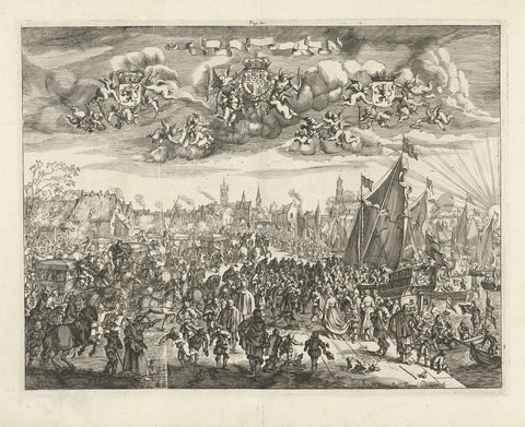 Arrival of King Charles II of England at Delft, 1660, David Philippe, 1660 Canvas Print