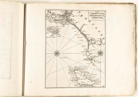 Map of the south coast of Brittany between Port-Louis and Belle Ile, c. 1702, anonymous, 1702 - 1703 Canvas Print