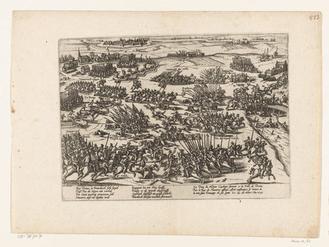 Battle of Ivry (Dreux), 1590, Frans Hogenberg (workshop or), 1590 - 1592 Canvas Print