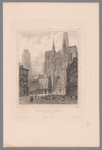 View of the Portail de la Calende of the Cathedral of Our Lady in Rouen, Isodore-Laurent Deroy, 1834 Canvas Print